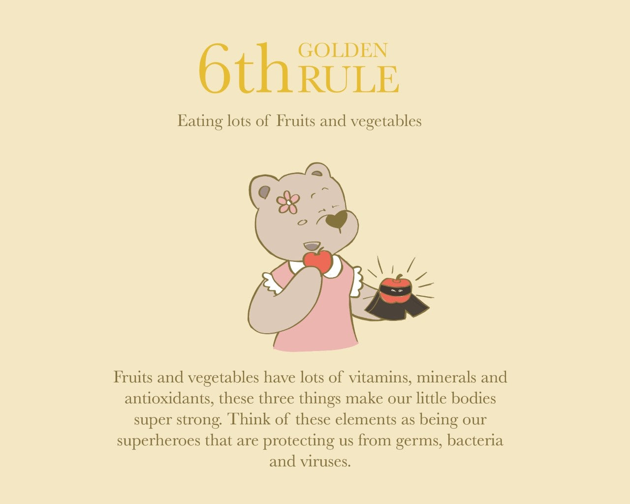 Sofi's 6th Golden Rule: Eat lots of fruits and vegetables!