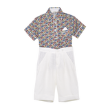 Boy - Felix 100% Cotton Classic Collar Shirt Shorts Set