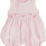 Baby Girl - Dakota Linen Hand Embroidered Smocked Romper