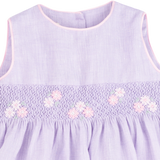 Baby Girl - Dakota Linen Hand Embroidered Smocked Romper