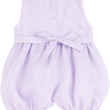 Baby Girl - Dakota Linen Hand Embroidered Smocked Romper