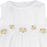 Baby Girl - Dakota Linen Hand Embroidered Smocked Romper