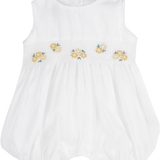 Baby Girl - Dakota Linen Hand Embroidered Smocked Romper