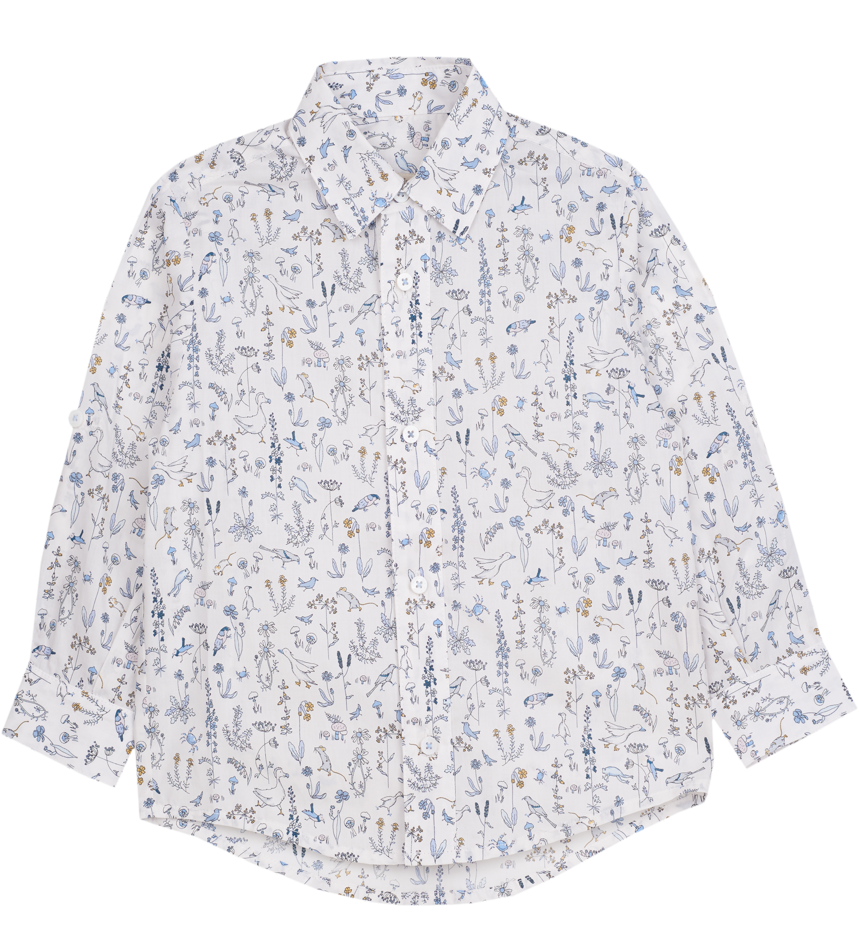 Boy - Davide 100% Cotton Classic Shirt in Nature Prints