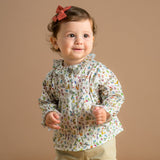 Baby Girl - Callie 100% Cotton Blouse with Pleats in Nature Prints