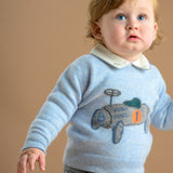 Baby Boy - Dom Cashmere Jumper with Car Intarsia