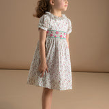 Girl - Dahlia Cotton Hand Embroidered Dress