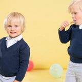 Boy - Cotton V-Neck Jumper With Long Sleeves