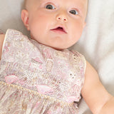 Baby Girl - Cordelia Cotton Hand Embroidered Smocked Romper