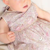 Baby Girl - Cordelia Cotton Hand Embroidered Smocked Romper