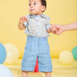 Baby Boy - Brian 100% Cotton Polo Shirt And Linen Bermuda Shorts Set