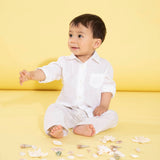 Baby Boy - Ivan 100% Linen Classic Collar Shirt With Pocket