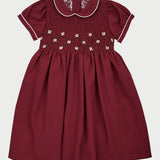 Girl - Avery Hand Embroidered Wool Smocked Dress