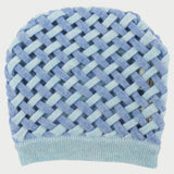 Baby Boy - Cashmere Two Colour Woven Design Hat With Ribbed Hem