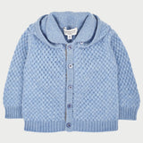 Baby Boy - Cashmere Knitted Cardigan With Detachable Pom-Pom Hat