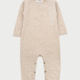 Baby Girl - Cashmere Romper With ZigZag Cropped Cardigan