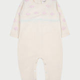 Baby Girl - 100% Cashmere Romper With Rose Intarsia Detail