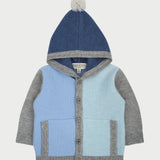 Baby Boy - Cashmere Multi-Coloured Cardigan Hoodie With Buttons