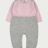 Baby Girl - Cashmere Romper with Spot Details, Contrasting Legs and Shoulders