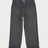 Boy - Josh 100% Cotton Corduroy Trousers With Checked Turn Ups