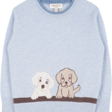 Unisex - Serafino Cashmere Jumper with Puppies Intarsia