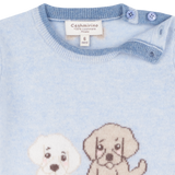 Baby Unisex - Serafino Cashmere Jumper with Puppies Intarsia