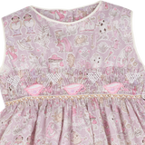 Baby Girl - Cordelia Cotton Hand Embroidered Smocked Romper