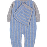 Baby Boy - Cashmere Cable Knit Romper With Detachable Hood