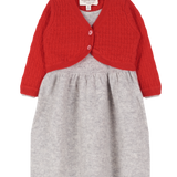 Girl - 100% Cashmere Knitted Dress With Attached Cardigan