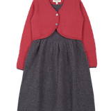 Girl - 100% Cashmere Knitted Dress With Attached Cardigan