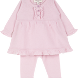 Baby Girl - Freya Cashmere Baby Doll Top With Frill Detail And Leggings Set