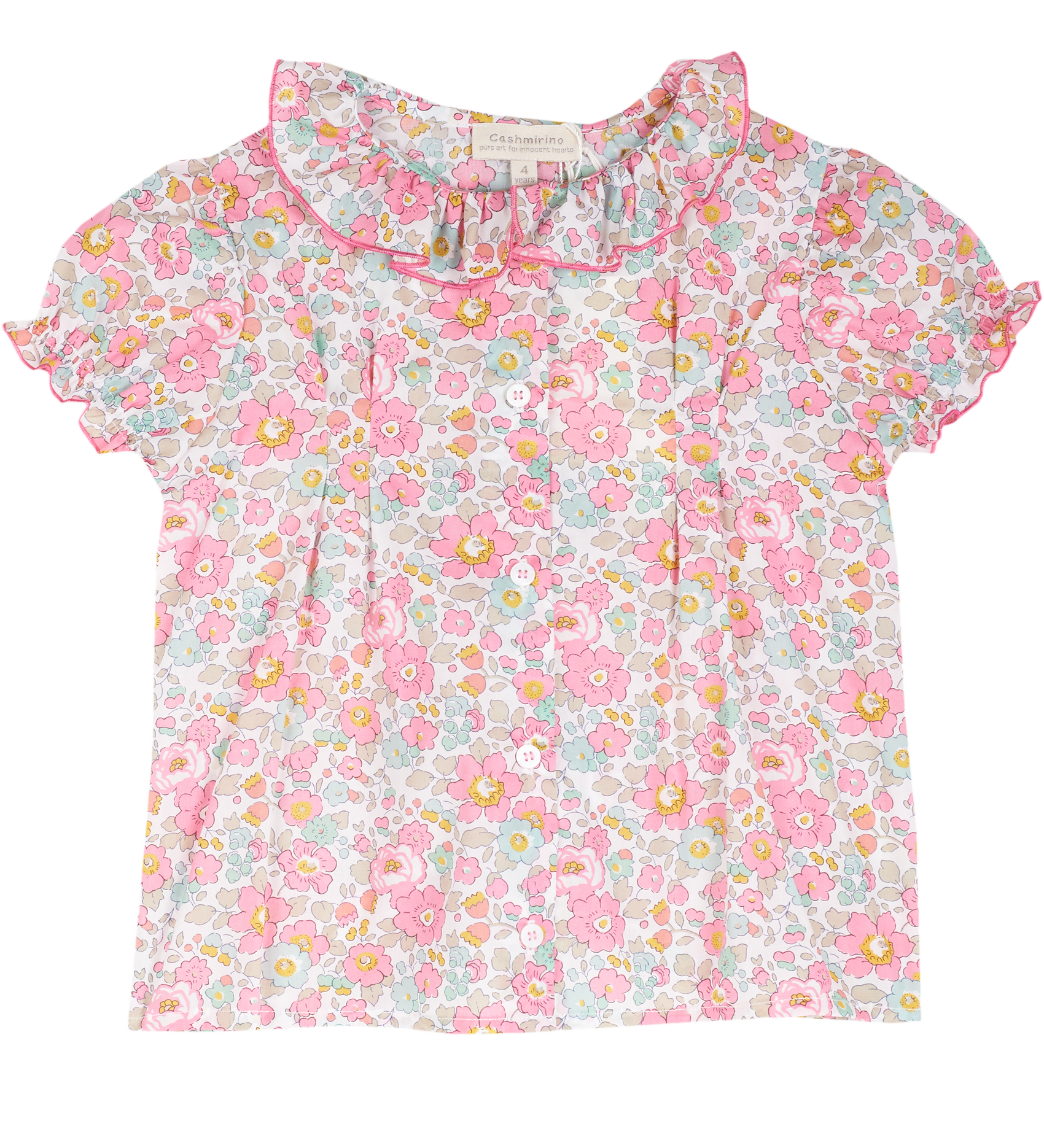 Girl - Trudy 100% Cotton Blouse in Flower Prints