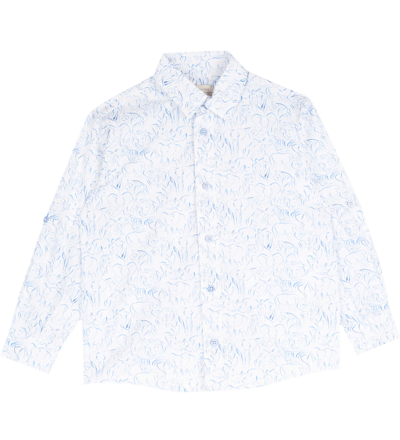 Boy - Davide  Cotton Classic Collar Shirt in Animal Prints