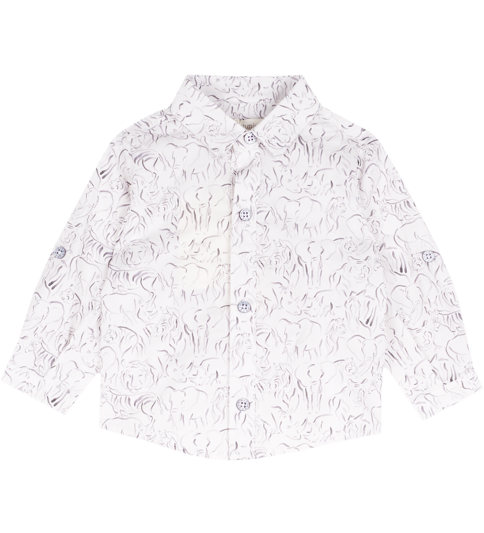 Baby Boy - Davide Cotton Classic Collar Shirt in Animal Prints