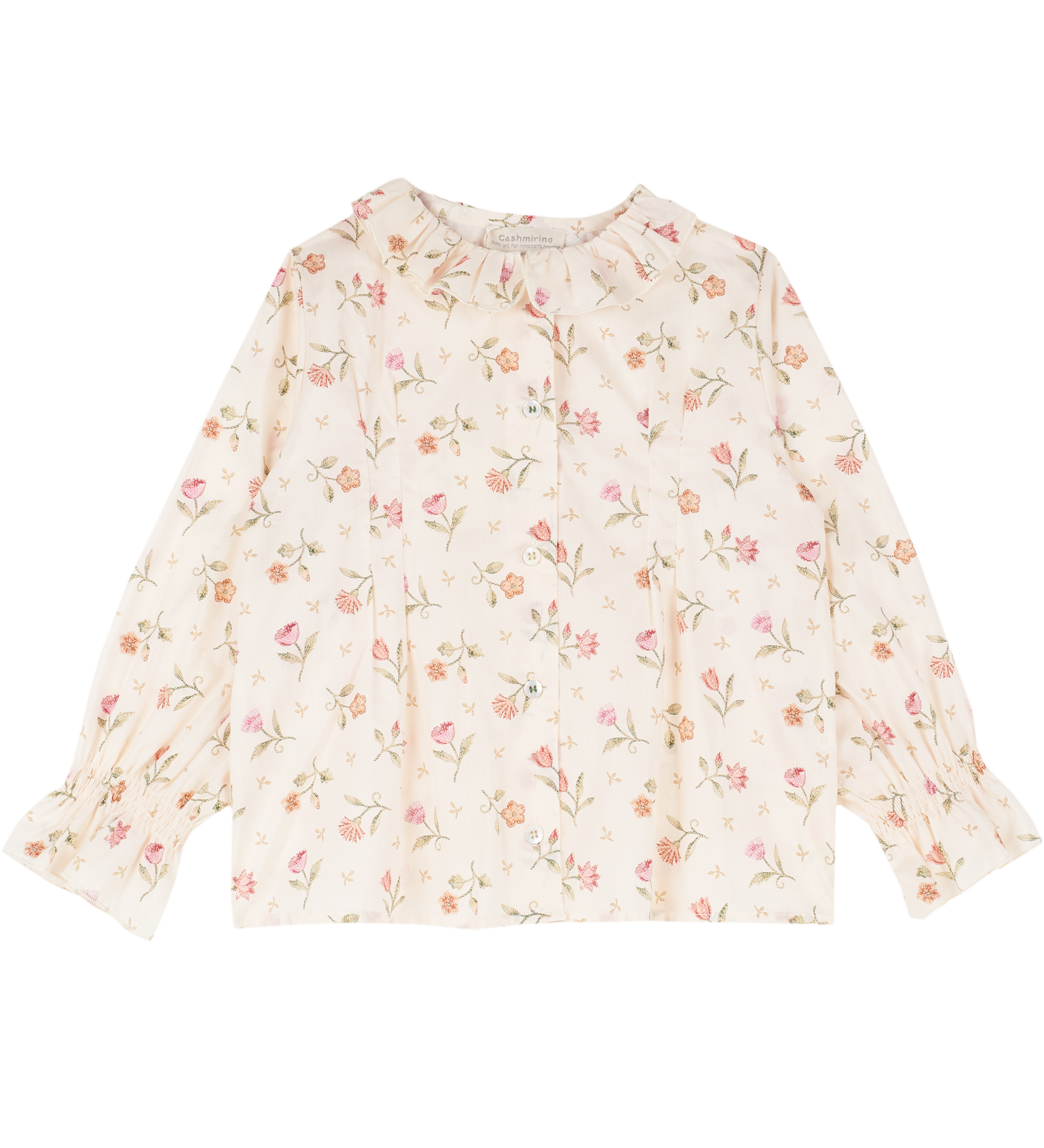 Girl - Callie 100% Cotton Blouse with Pleats in Floral Prints