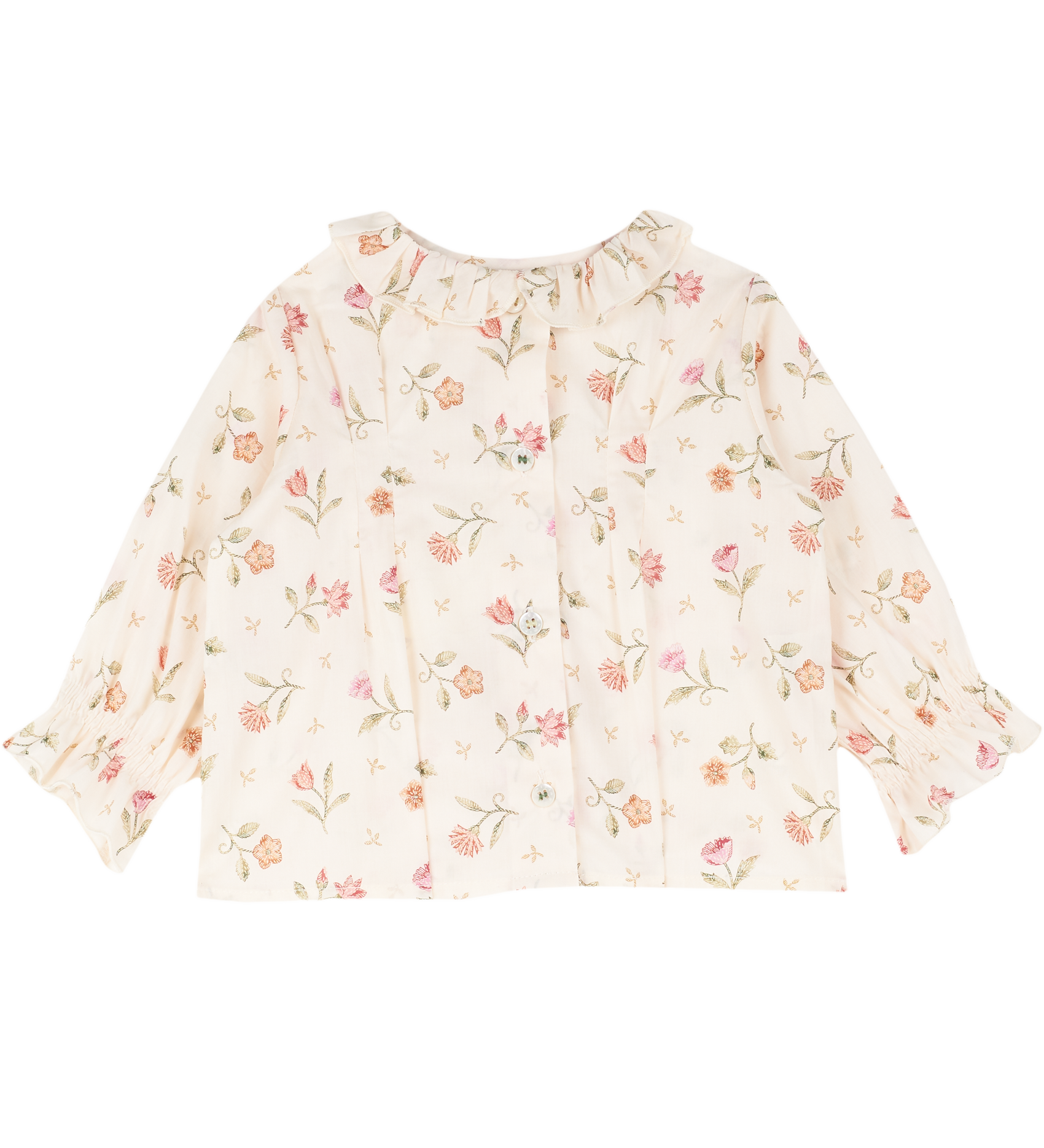 Baby Girl - Callie 100% Cotton Blouse with Pleats in Floral Prints