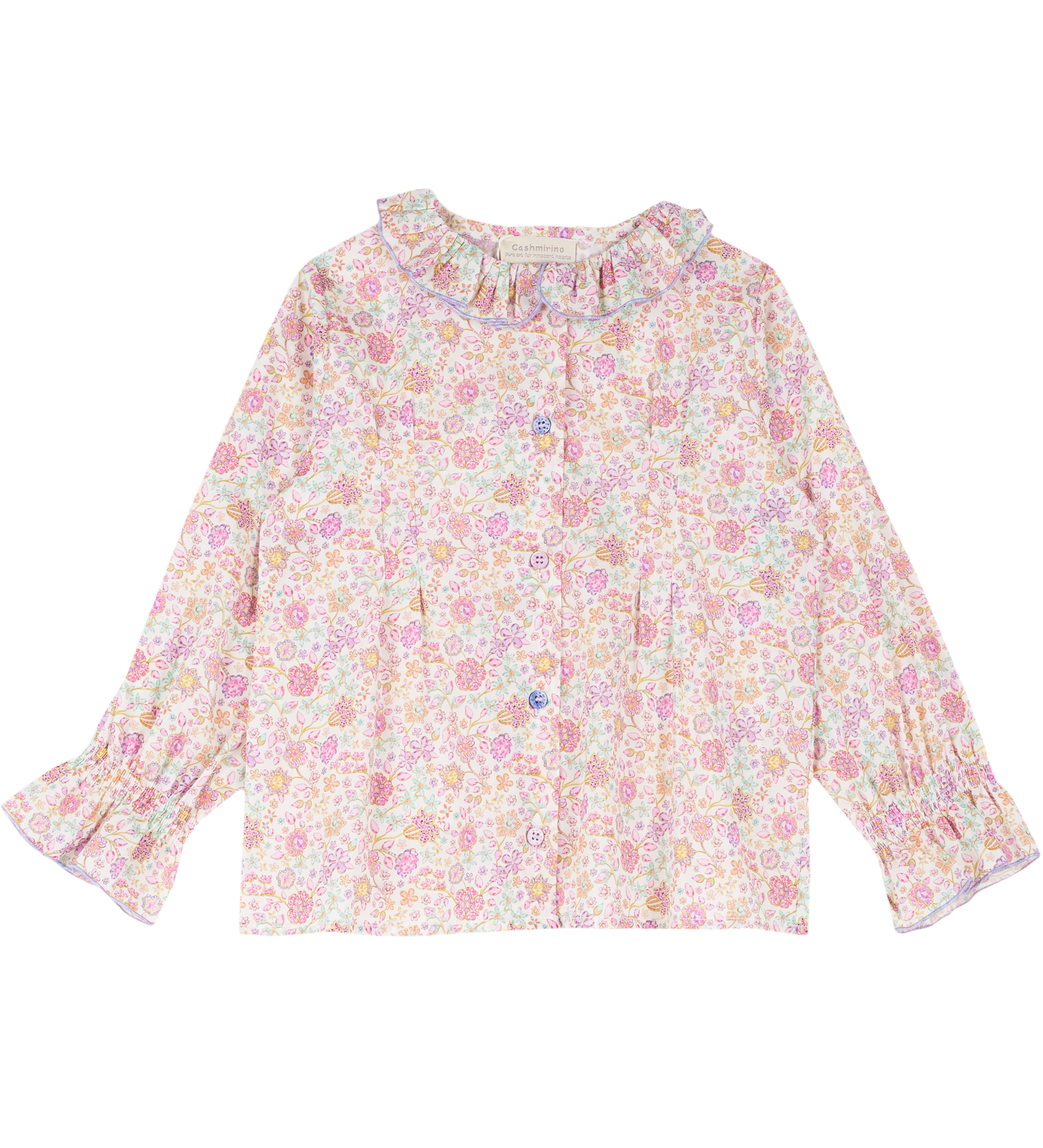 Girl - Callie 100% Cotton Blouse with Pleats in Floral Prints