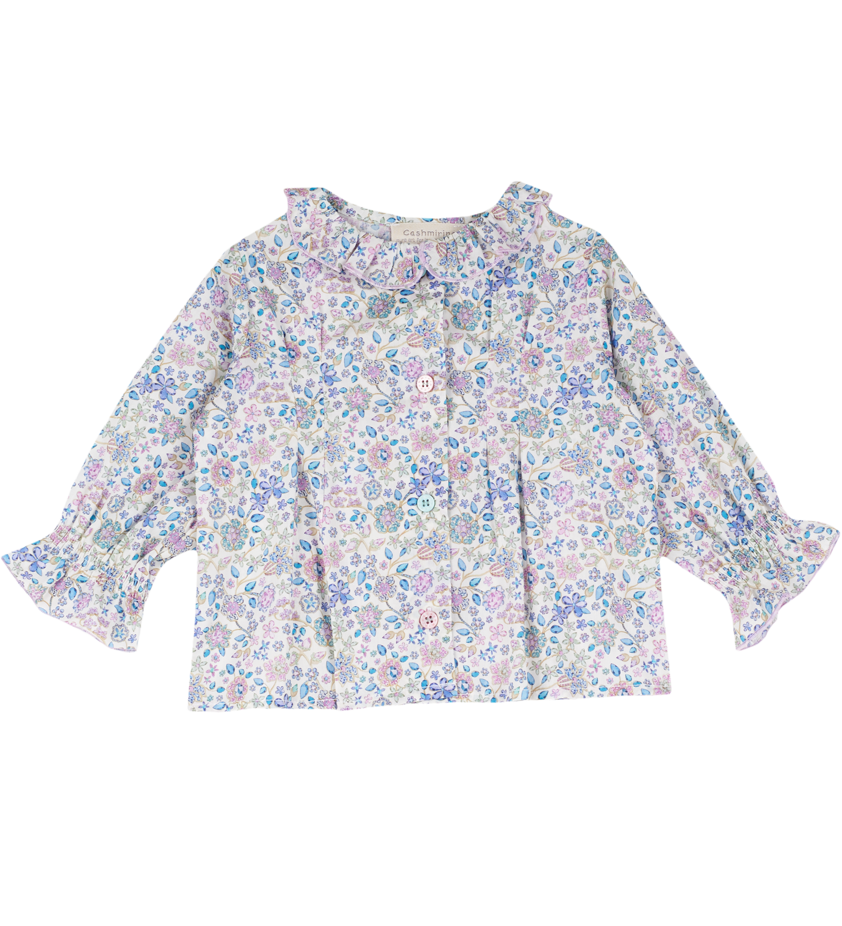 Baby Girl - Callie 100% Cotton Blouse with Pleats in Floral Prints