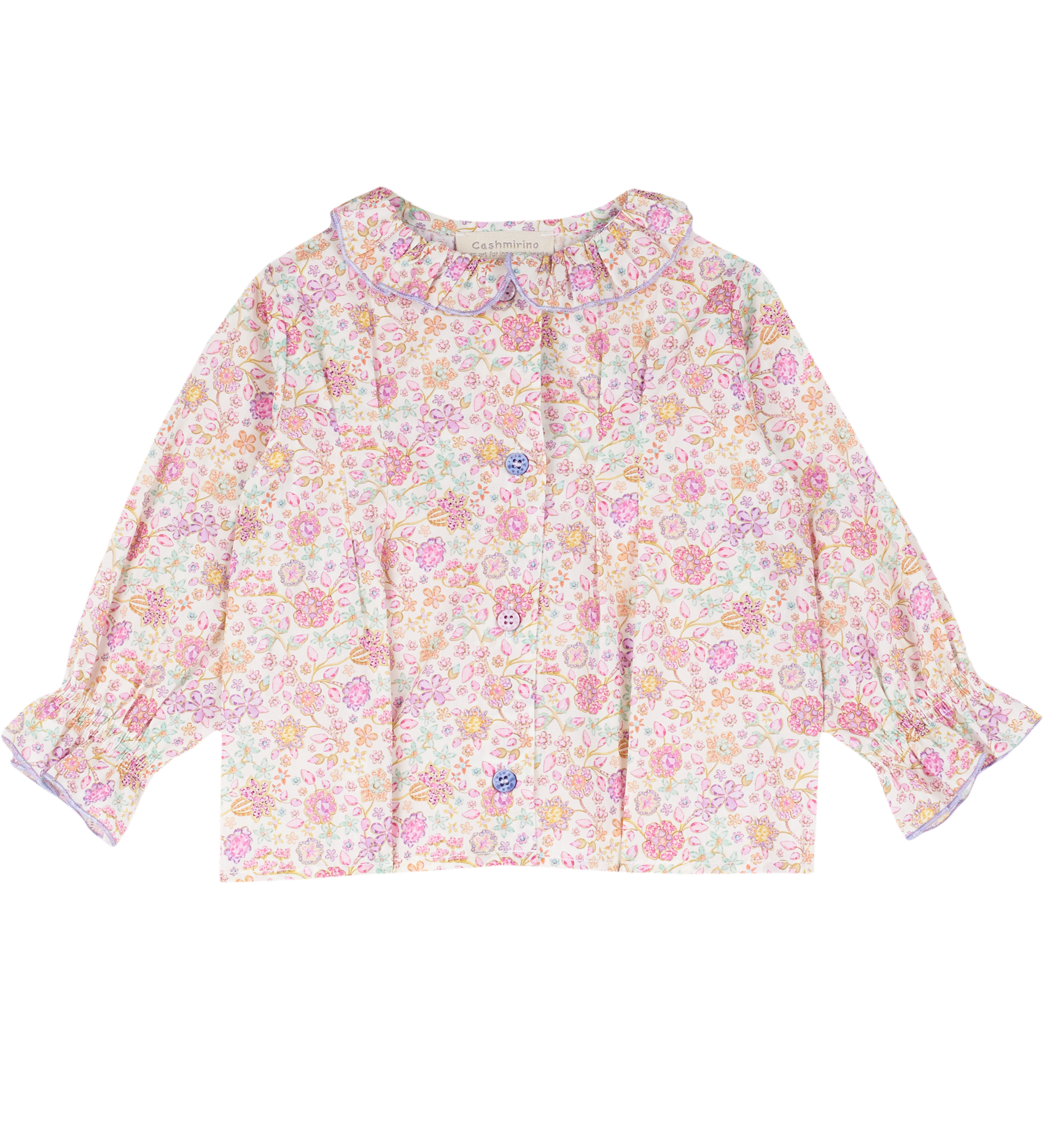 Baby Girl - Callie 100% Cotton Blouse with Pleats in Floral Prints