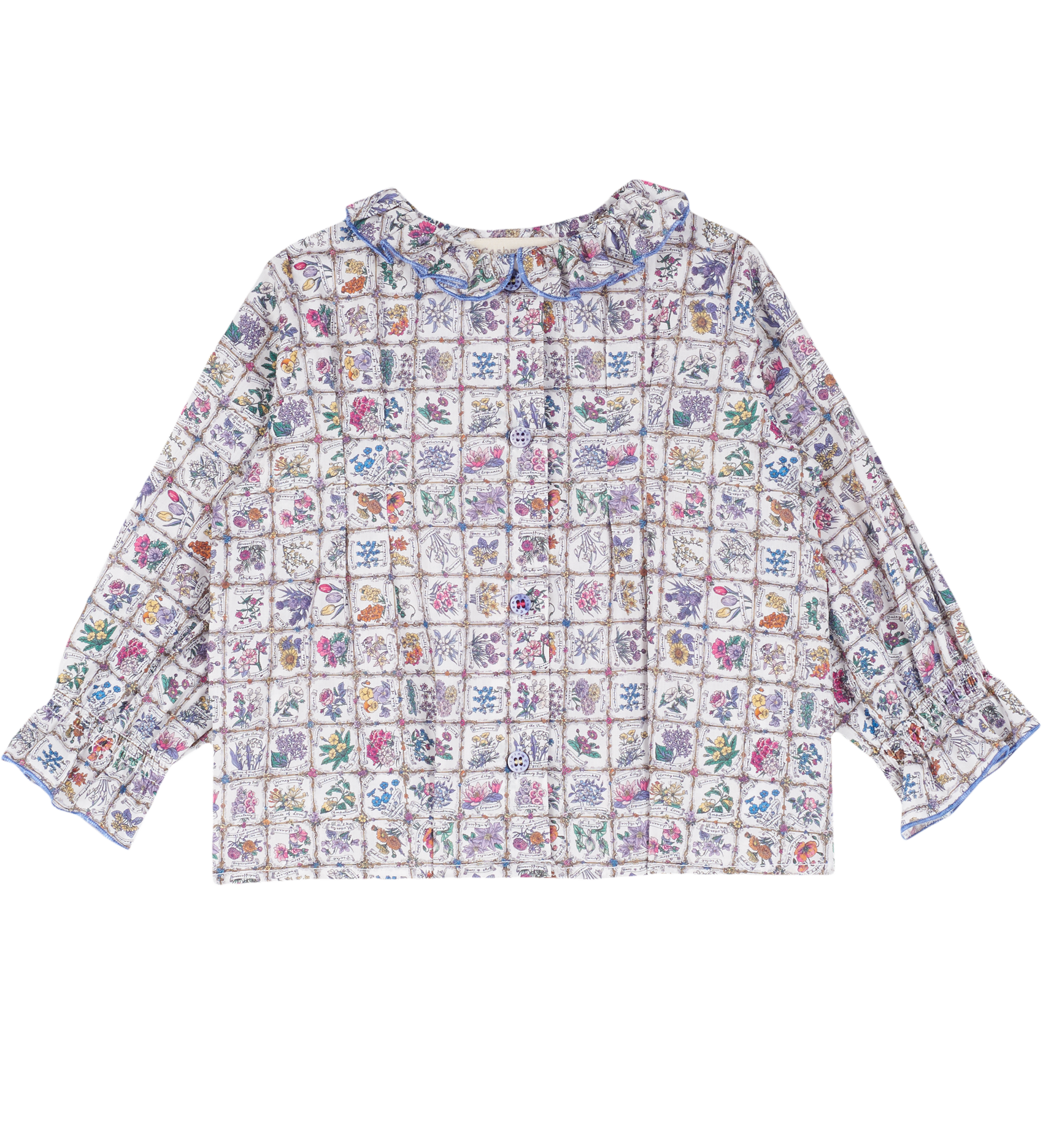 Girl - Callie 100% Cotton Blouse with Pleats in Floral Prints