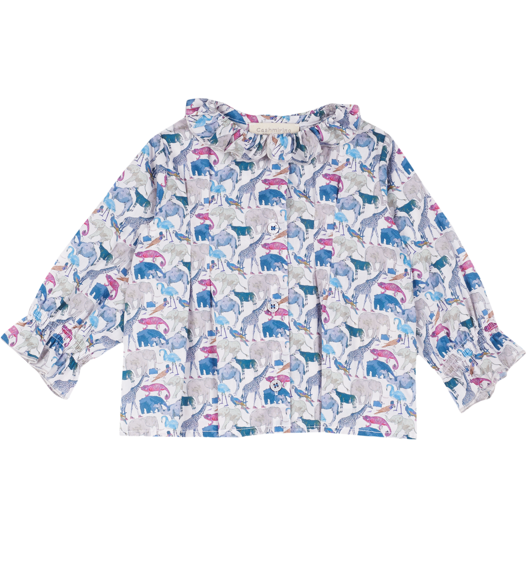 Girl - Callie 100% Cotton Blouse with Pleats in Nature Prints