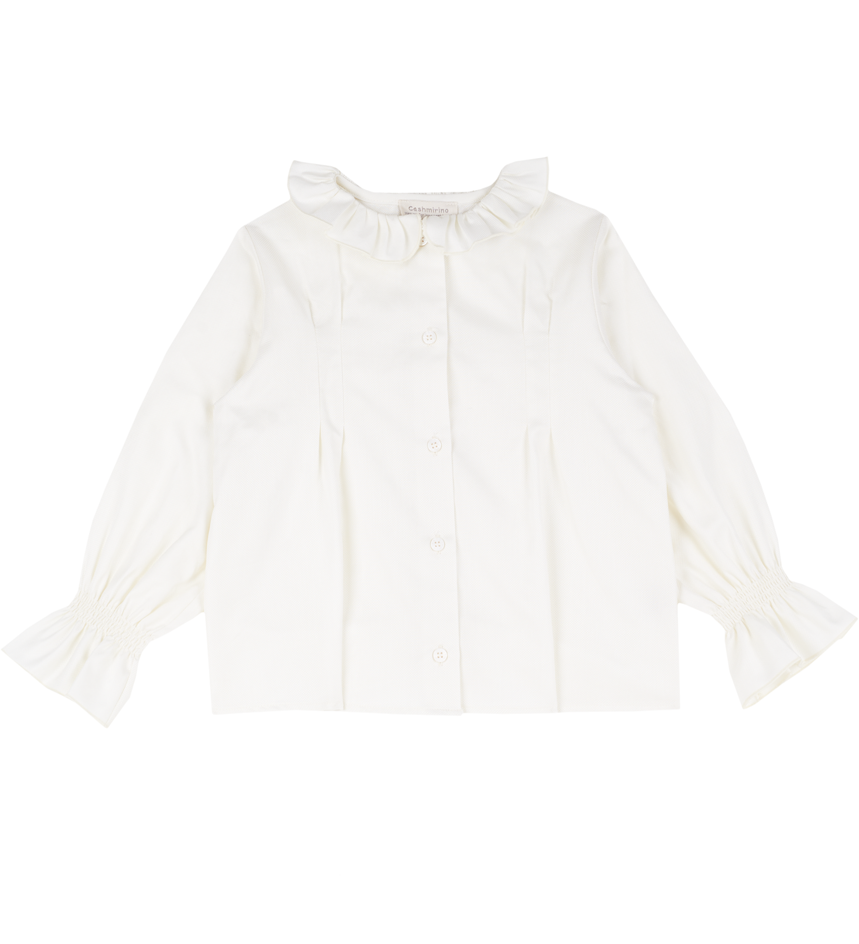 Girl - Callie 100% Cotton Blouse With Pleats and Ruffle Collar