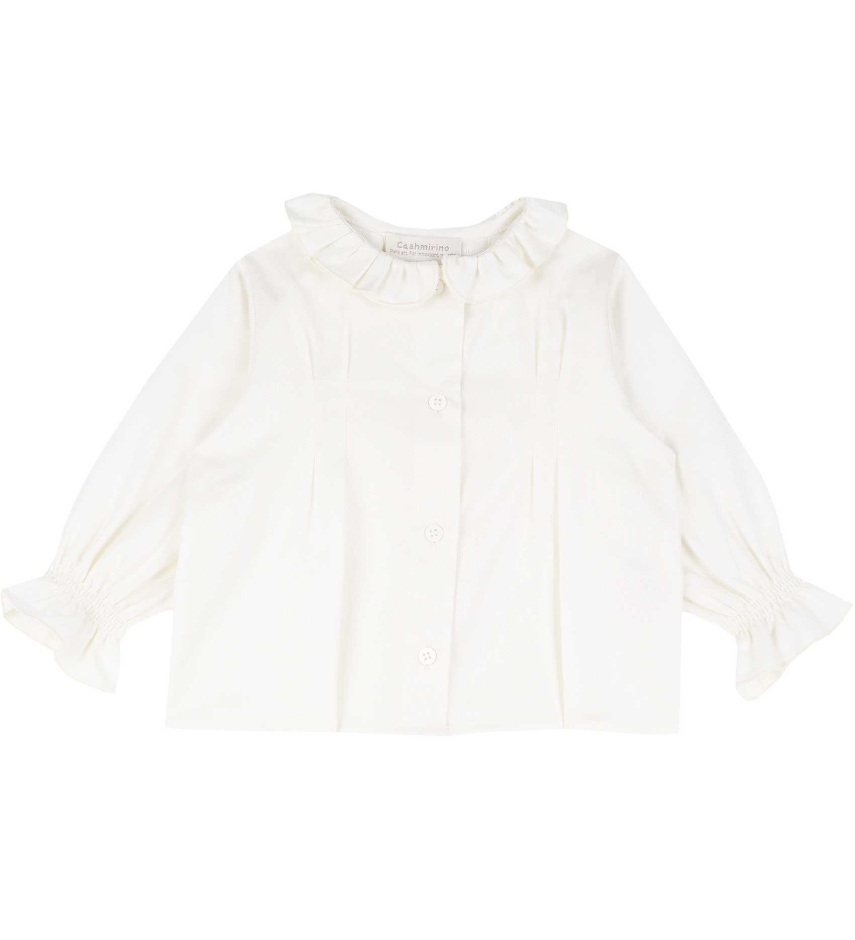 Baby Girl - Callie 100% Cotton Blouse with Pleats and Ruffle Collar