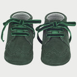 Baby Boy - Suede Crawling Ankle Boots With Velvet Ribbon Laces