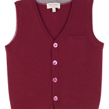 Boy - Benjamin 100% Cashmere V-Neck Sleeveless Cardigan With Pocket