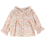 Baby Girl - Callie 100% Cotton Blouse with Pleats and Ruffle Collar