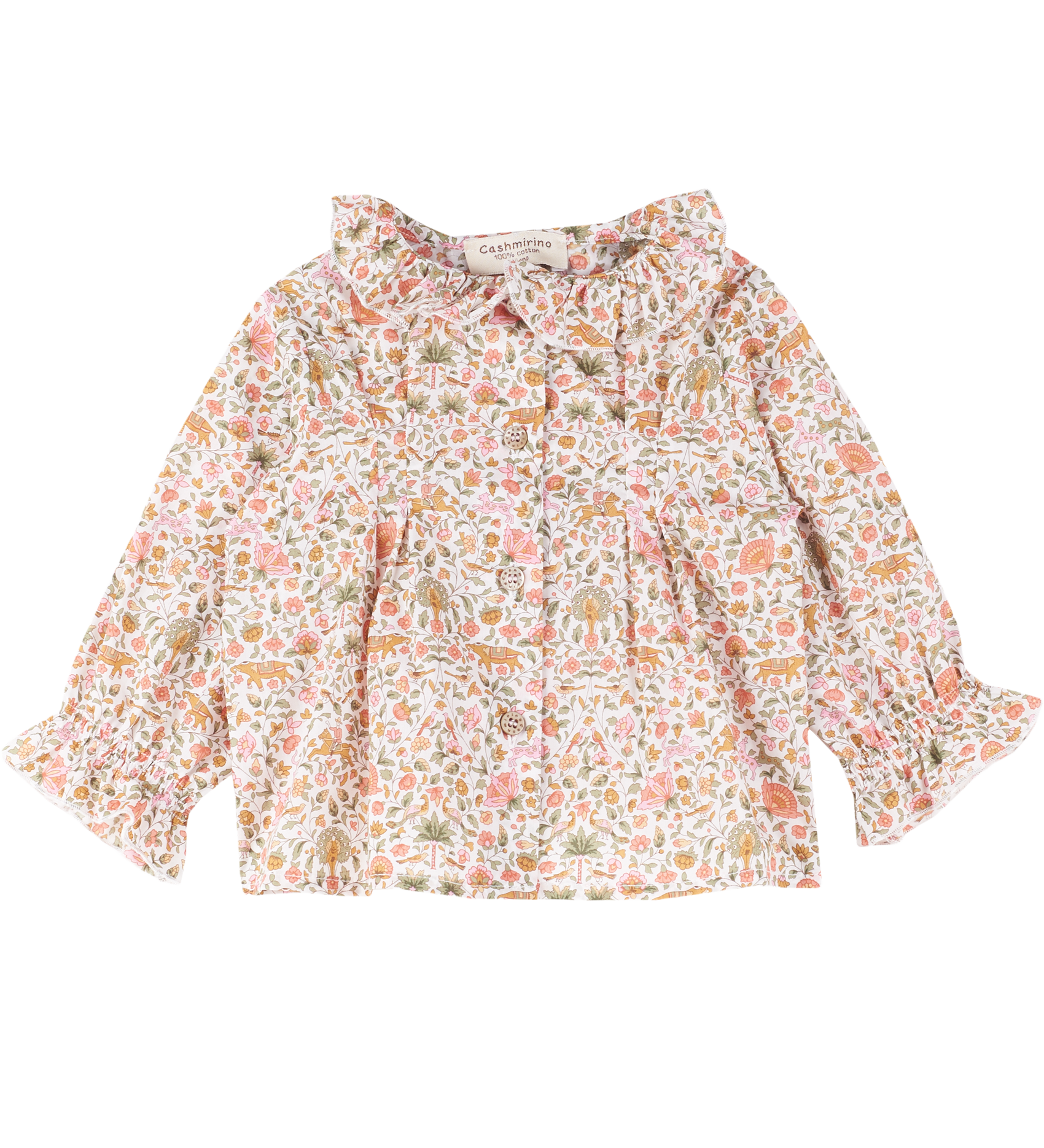 Baby Girl - Callie 100% Cotton Blouse with Pleats and Ruffle Collar