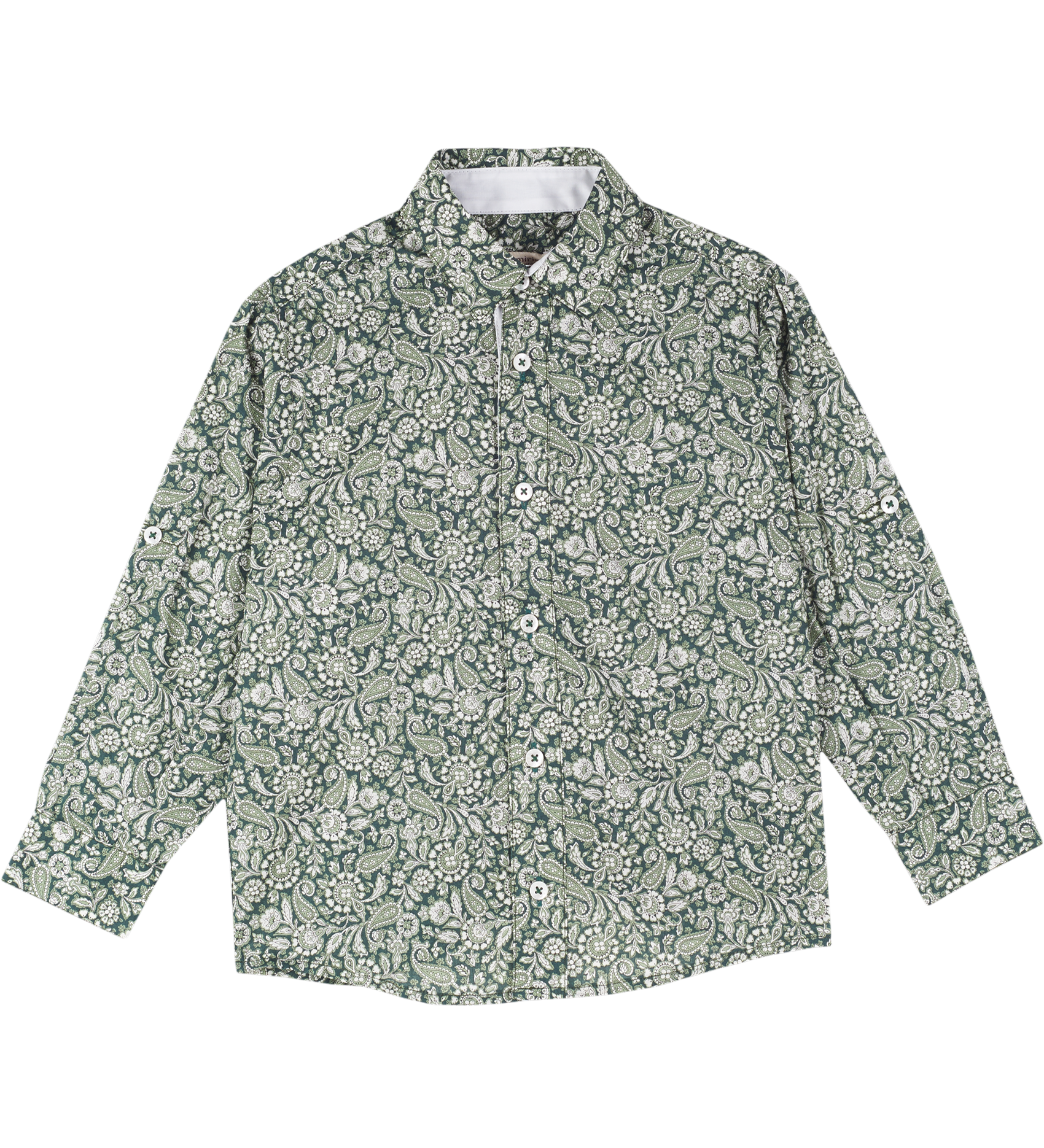 Boy - Oliver 100% Cotton Classic Collar Shirt With Floral Prints