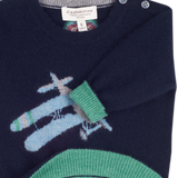 Baby Boy - Mitch Cashmere Jumper with Plane Intarsia