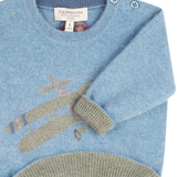 Baby Boy - Mitch Cashmere Jumper with Plane Intarsia